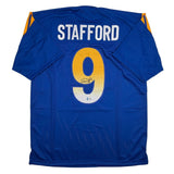 Autographed/Signed Matthew Stafford Los Angeles Blue Jersey Beckett BAS COA