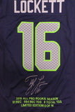 Seattle Seahawks Tyler Lockett Autographed Blue Nike Jersey MCS Holo #29740