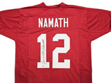 ALABAMA JOE WILLIE NAMATH AUTOGRAPHED CRIMSON JERSEY FULL NAME BECKETT 212601