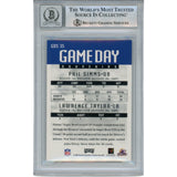 Lawrence Taylor Phil Simms Signed 2000 Playoff Trading Card Slab Beckett 53177