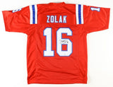 Scott Zolak Signed Patriots Jersey (JSA) New England #2 Quarterback 1991-1998
