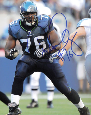 Russell Okung Autographed Signed 8x10 Photo Seattle Seahawks MCS Holo #63332