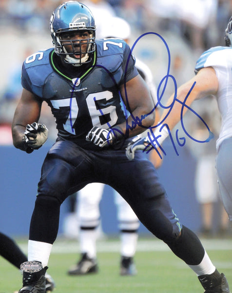 Russell Okung Autographed Signed 8x10 Photo Seattle Seahawks MCS Holo #63332