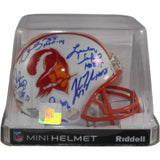 Lee Roy Selmon +4 Tampa Bay Buccaneers Signed 75-96 Mini Helmet Beckett 57280