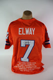 John Elway Autographed Denver Broncos Custom Orange Stat Jersey Beckett COA