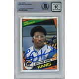 Eric Dickerson Autographed 1984 Topps 280 Card HOF 10 Grade Beckett 47051
