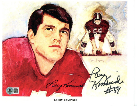 Larry Kaminski Autographed/Signed Denver Broncos 8x10 Art Print Beckett 56094