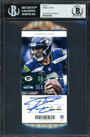 Russell Wilson Autographed 2018 3x6 Ticket Vs. Packers 11-15-18 Beckett 13447259