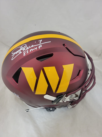 JOE THEISMANN "83 MVP" SIGNED WASHINGTON SPEEDFLEX AUTHENTIC HELMET BECKETT QR