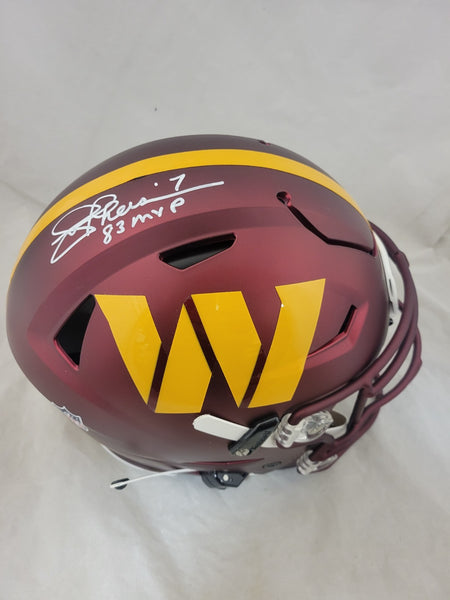 JOE THEISMANN "83 MVP" SIGNED WASHINGTON SPEEDFLEX AUTHENTIC HELMET BECKETT QR