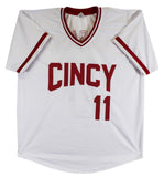 Barry Larkin Authentic Signed White Pro Style Jersey Autographed BAS Witnessed