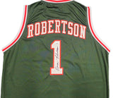 MILWAUKEE BUCKS OSCAR ROBERTSON AUTOGRAPHED GREEN JERSEY JSA STOCK #237066