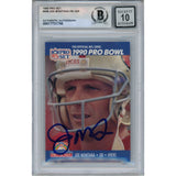 Joe Montana Autographed 1990 NFL Pro Set #408 Slab Trading Card Beckett 49921