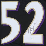 Ray Lewis Signed Baltimore Ravens Black Jersey (Beckett) 13xPro Bowl LB