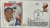 Hank Aaron Cooperstown HOF Induction 1982 Gateway Stamp Signed Envelope JSA COA