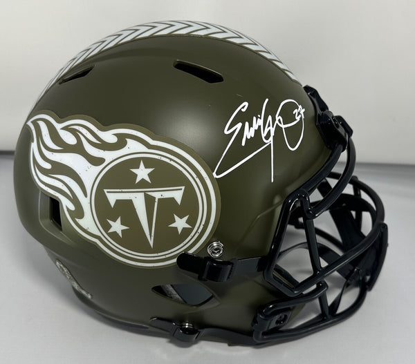 Titans EDDIE GEORGE Signed Full Size Ridell SALUTE Speed Replica Helmet AUTO BAS