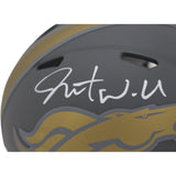 Javonte Williams Autographed/Signed Slate Mini Helmet Beckett 47665