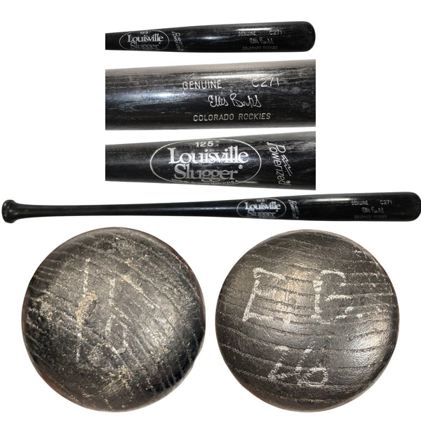 Ellis Burks Colorado Rockies Game Used Louisville Slugger Baseball Bat 57277