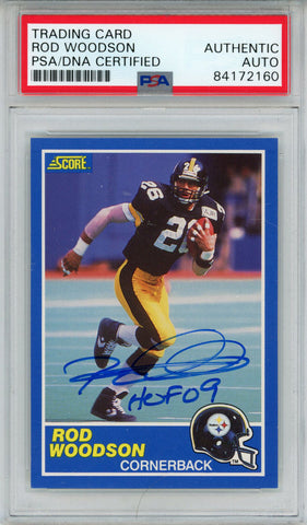 Rod Woodson Autographed 1989 Score #78 Rookie Card HOF PSA Slab 43593