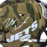 Zach Wilson New York Jets Signed Riddell Camo Alternate Speed Mini Helmet