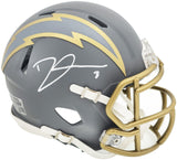 Derwin James Jr. Signed Chargers Slate Gray Speed Mini Helmet Beckett Wit