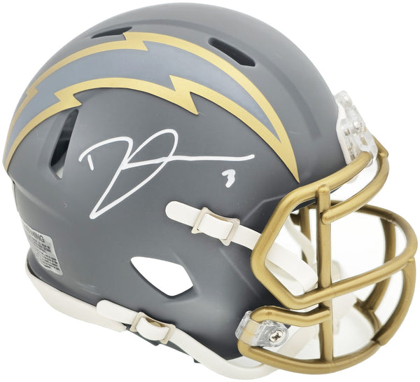 Derwin James Jr. Signed Chargers Slate Gray Speed Mini Helmet Beckett Wit