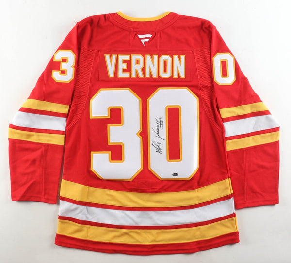 Mike Vernon Signed Calgary Flames Fanatics Jersey (Schwartz)89 Stanley Cup Champ
