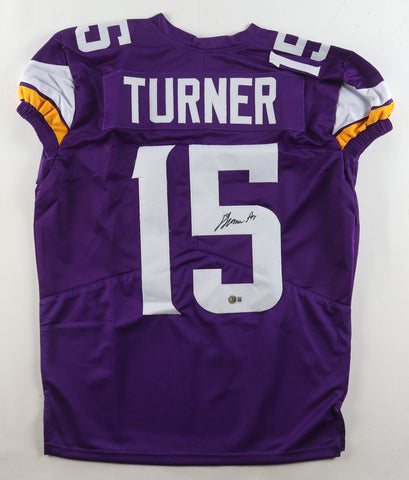 Dallas Turner Signed Minnesota Vikings Pro Cut Jersey (Beckett) 2024 1st Rnd Pck