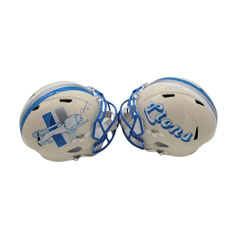 Jameson Williams Signed Detroit Lions Retro Replica Helmet Beckett Witnessed