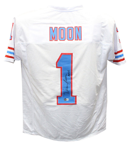 Warren Moon Autographed/Signed Pro Style White Jersey Beckett 40307