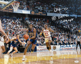 Danny Manning Autographed Kansas Jayhawks 16x20 Photo 88 Natl Champs JSA 58212