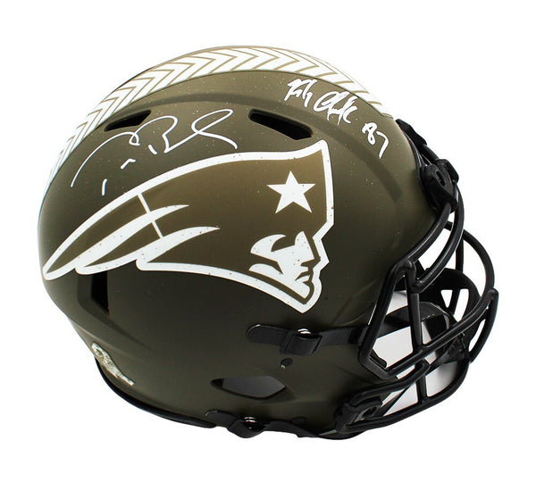 Tom Brady & Rob Gronkowski Signed New England Patriots Speed Auth STS NFL Helmet