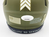 MONTEZ SWEAT AUTOGRAPHED BEARS GREEN SALUTE TO SERVICE MINI HELMET JSA 232848