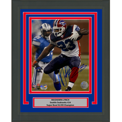 Framed Autographed/Signed Marshawn Lynch Buffalo Bills 8x10 Photo Fanatics COA