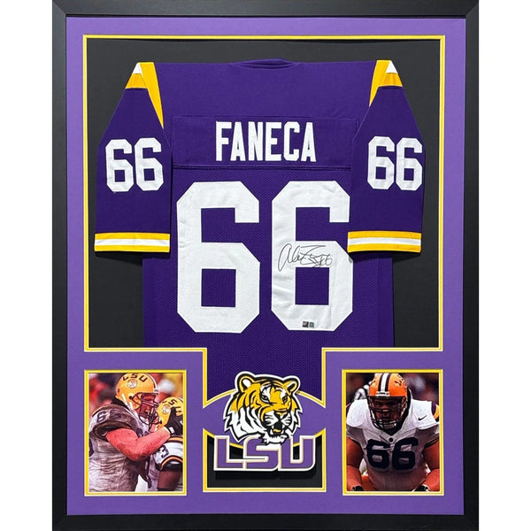Alan Faneca Autographed Signed Framed LSU Louisiana State Jersey TSE