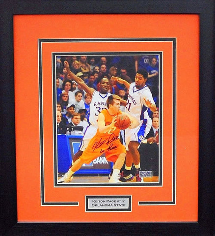 KEITON PAGE AUTOGRAPHED OKLAHOMA STATE COWBOYS 8x10 FRAMED PHOTO COA