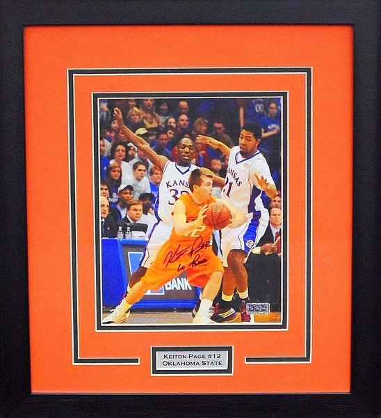 KEITON PAGE AUTOGRAPHED OKLAHOMA STATE COWBOYS 8x10 FRAMED PHOTO COA