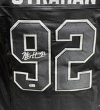 Michael Strahan Autographed/Signed Pro Style Jersey Black Beckett 40420