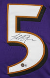 Terrell Suggs "T-Sizzle" Signed Purple Pro Style Framed Jersey BAS Witnessed