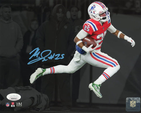 Marcus Jones New England Patriots Signed Throwback Spotlight 8x10 Photo JSA