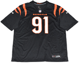 TREY HENDRICKSON SIGNED CINCINNATI BENGALS #91 BLACK NIKE JERSEY BECKETT