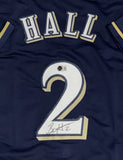 BILL HALL Signed Custom Replica Brewers Navy Jersey AUTO - BAS