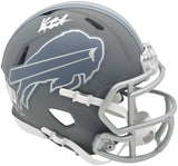 KEON COLEMAN AUTOGRAPHED BILLS SLATE GRAY SPEED MINI HELMET BECKETT 236175
