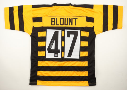 Mel Blount Signed Steelers Bumble Bee Throwback Jersey (GTSM) Defensive Back