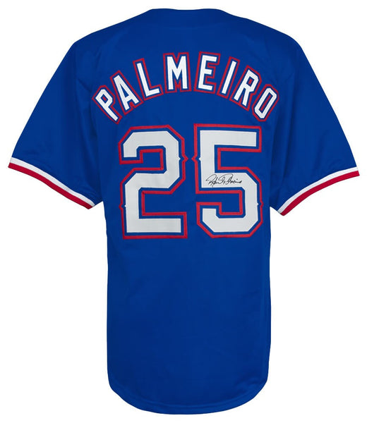 Rafael Palmeiro (RANGERS) Signed Blue Custom Baseball Jersey - (SCHWARTZ COA)