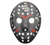 Ari Lehman Signed Friday the 13th Black Costume Mask with Jason Never Dies Insc