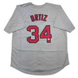 Autographed/Signed David Ortiz Boston Grey Baseball Jersey JSA COA