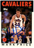 Mark Price Autographed/Signed 1992-1993 Topps Archives #85 Card Beckett 52539