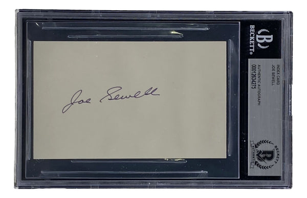 Joe Sewell Cleveland Guardians Signed Slabbed Index Card BAS 00012634275