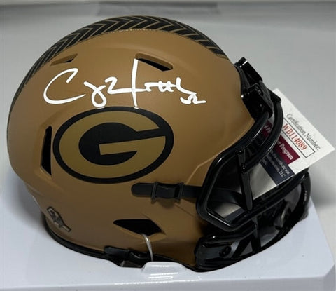 Packers CLAY MATTHEWS Signed 2023 SALUTE II SERVICE Speed Mini Helmet AUTO - JSA